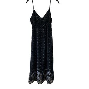 lambina black/white chiffon like spaghetti strap maxi sundress juniors sz M